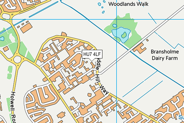 HU7 4LF map - OS VectorMap District (Ordnance Survey)
