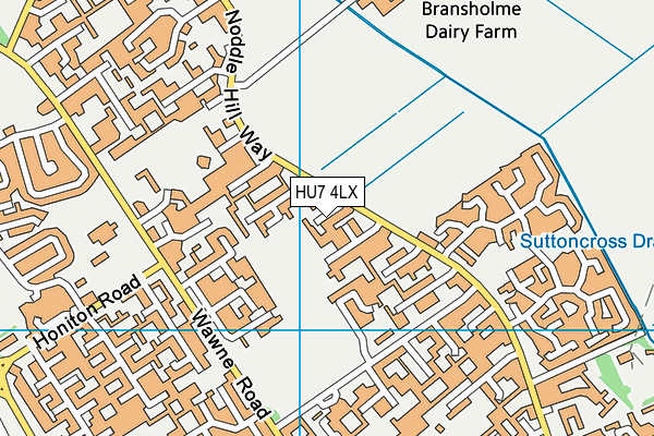 HU7 4LX map - OS VectorMap District (Ordnance Survey)