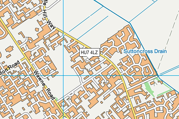 HU7 4LZ map - OS VectorMap District (Ordnance Survey)
