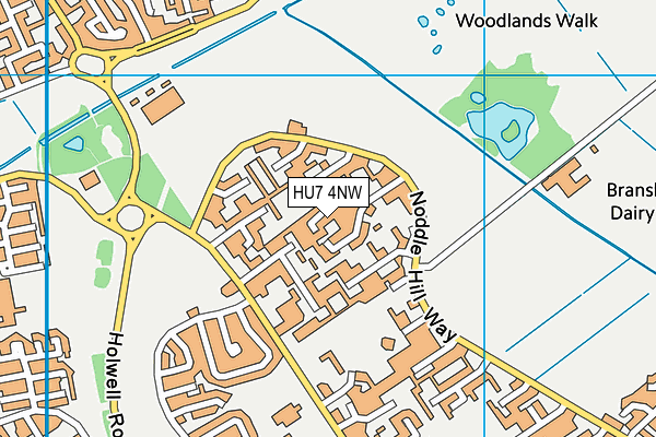 HU7 4NW map - OS VectorMap District (Ordnance Survey)