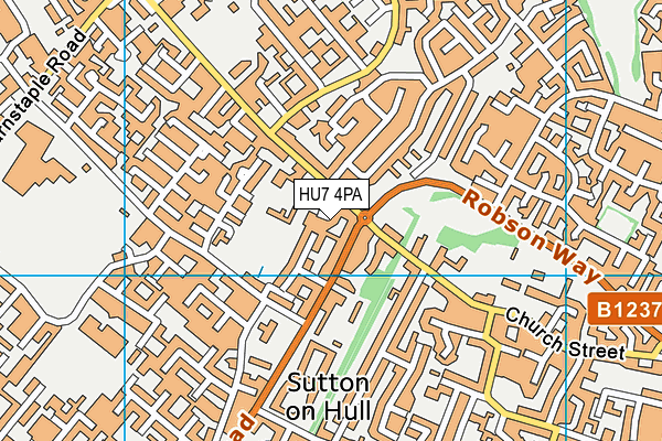 HU7 4PA map - OS VectorMap District (Ordnance Survey)