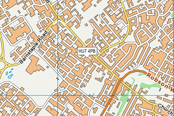 HU7 4PB map - OS VectorMap District (Ordnance Survey)
