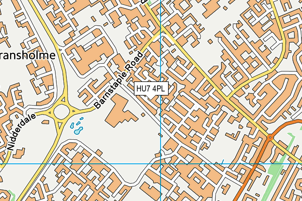 HU7 4PL map - OS VectorMap District (Ordnance Survey)