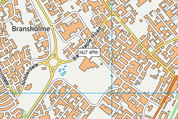 Tweendykes School map (HU7 4PW) - OS VectorMap District (Ordnance Survey)