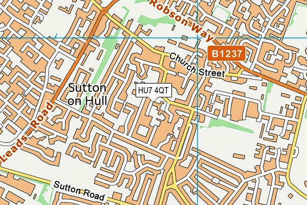 HU7 4QT map - OS VectorMap District (Ordnance Survey)
