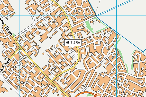 HU7 4RA map - OS VectorMap District (Ordnance Survey)