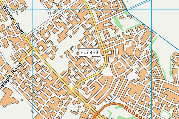 HU7 4RB map - OS VectorMap District (Ordnance Survey)