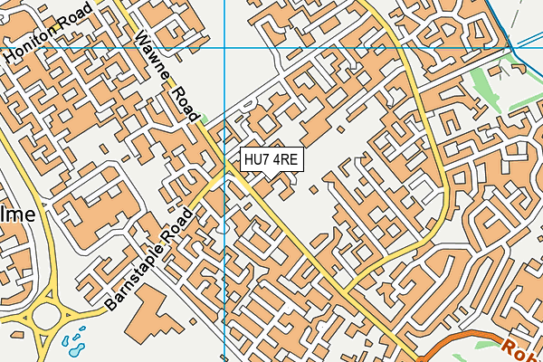HU7 4RE map - OS VectorMap District (Ordnance Survey)