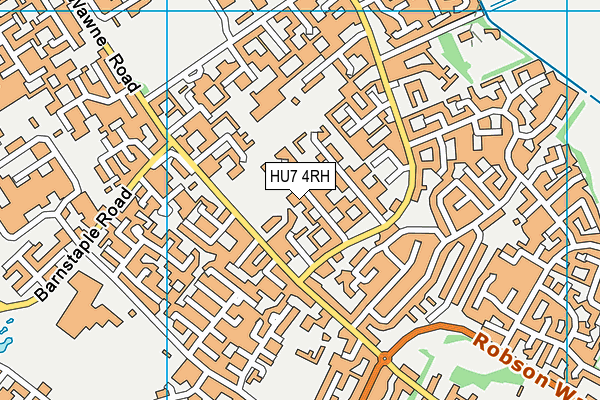 HU7 4RH map - OS VectorMap District (Ordnance Survey)