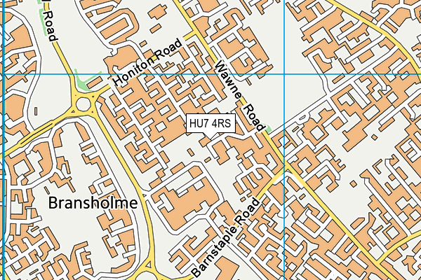 HU7 4RS map - OS VectorMap District (Ordnance Survey)