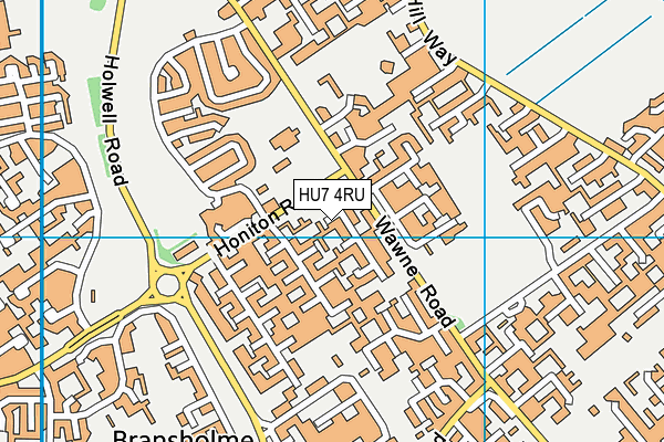 HU7 4RU map - OS VectorMap District (Ordnance Survey)