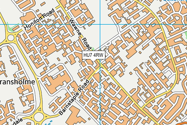 HU7 4RW map - OS VectorMap District (Ordnance Survey)