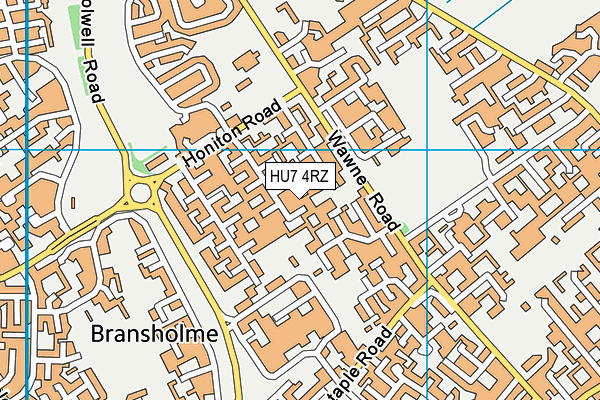 HU7 4RZ map - OS VectorMap District (Ordnance Survey)
