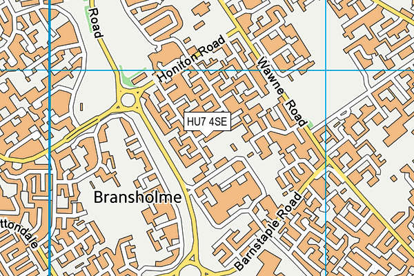 HU7 4SE map - OS VectorMap District (Ordnance Survey)