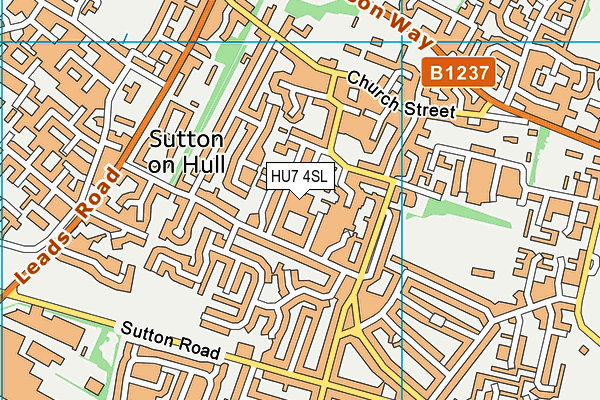 HU7 4SL map - OS VectorMap District (Ordnance Survey)