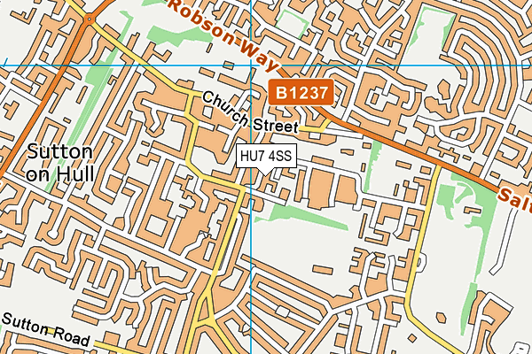 HU7 4SS map - OS VectorMap District (Ordnance Survey)