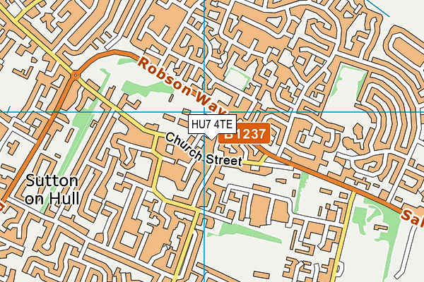 HU7 4TE map - OS VectorMap District (Ordnance Survey)