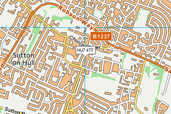 HU7 4TF map - OS VectorMap District (Ordnance Survey)