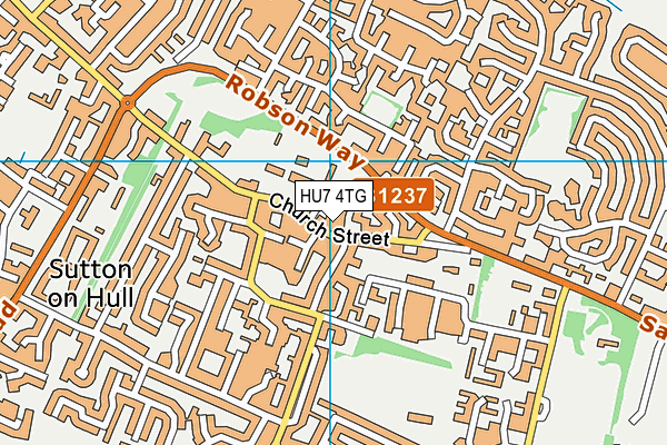 HU7 4TG map - OS VectorMap District (Ordnance Survey)