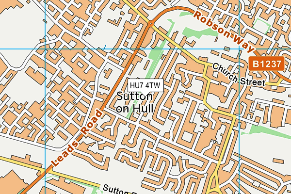 HU7 4TW map - OS VectorMap District (Ordnance Survey)