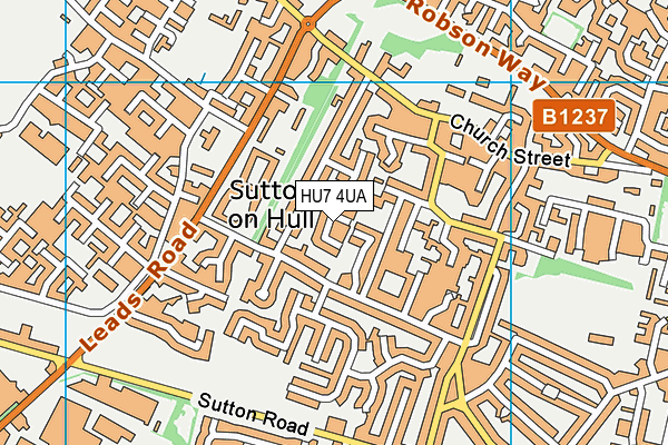 HU7 4UA map - OS VectorMap District (Ordnance Survey)