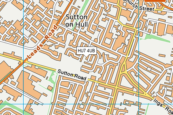 HU7 4UB map - OS VectorMap District (Ordnance Survey)