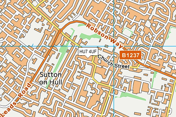 HU7 4UF map - OS VectorMap District (Ordnance Survey)