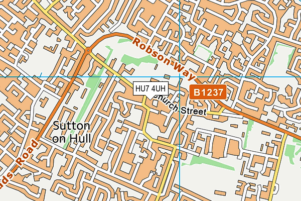 HU7 4UH map - OS VectorMap District (Ordnance Survey)