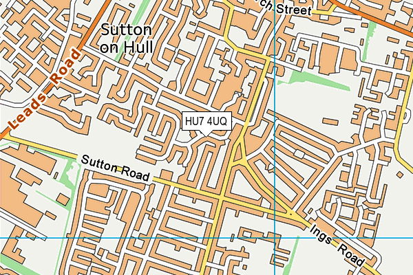 HU7 4UQ map - OS VectorMap District (Ordnance Survey)