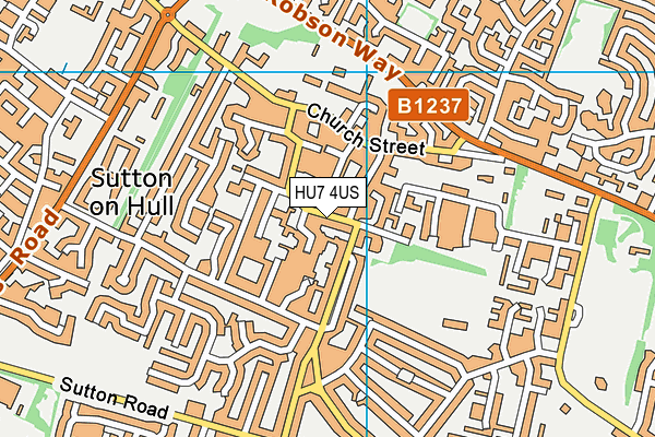 HU7 4US map - OS VectorMap District (Ordnance Survey)