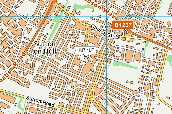 HU7 4UT map - OS VectorMap District (Ordnance Survey)