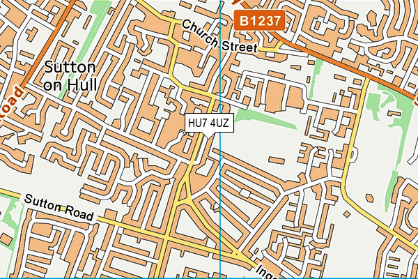 HU7 4UZ map - OS VectorMap District (Ordnance Survey)