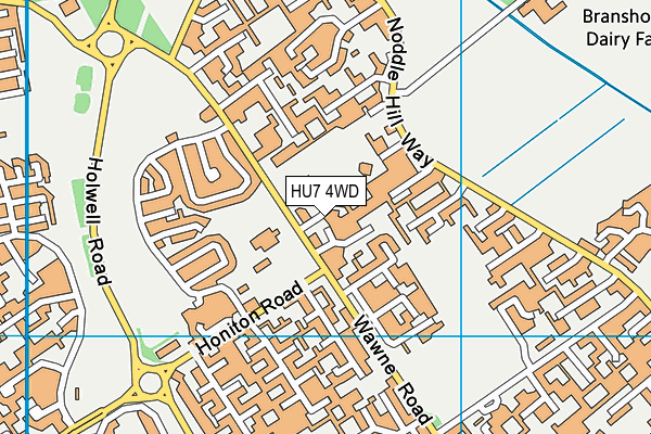 HU7 4WD map - OS VectorMap District (Ordnance Survey)