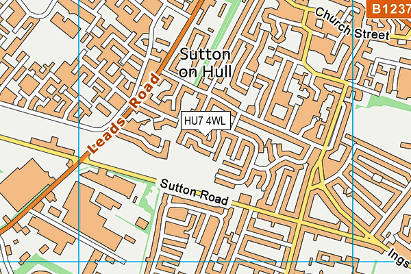HU7 4WL map - OS VectorMap District (Ordnance Survey)