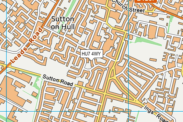 HU7 4WY map - OS VectorMap District (Ordnance Survey)