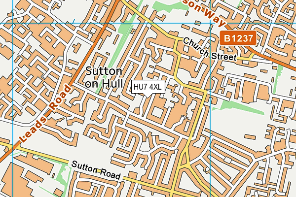 HU7 4XL map - OS VectorMap District (Ordnance Survey)