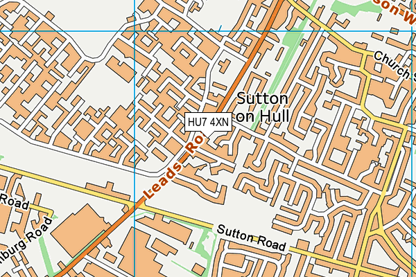 HU7 4XN map - OS VectorMap District (Ordnance Survey)