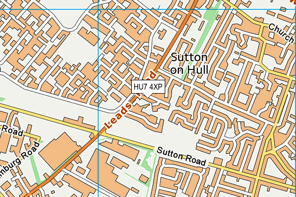 HU7 4XP map - OS VectorMap District (Ordnance Survey)