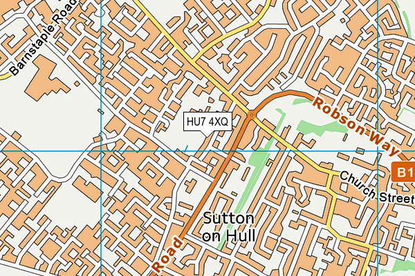 HU7 4XQ map - OS VectorMap District (Ordnance Survey)