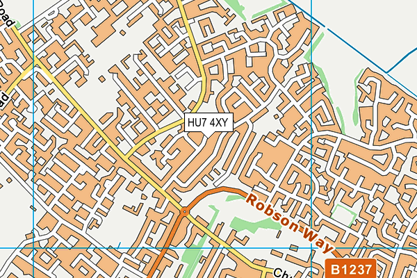 HU7 4XY map - OS VectorMap District (Ordnance Survey)