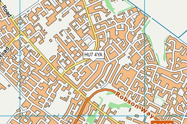 HU7 4YA map - OS VectorMap District (Ordnance Survey)