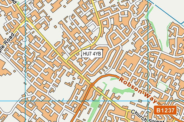HU7 4YB map - OS VectorMap District (Ordnance Survey)