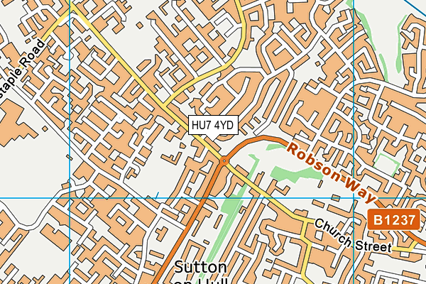 HU7 4YD map - OS VectorMap District (Ordnance Survey)