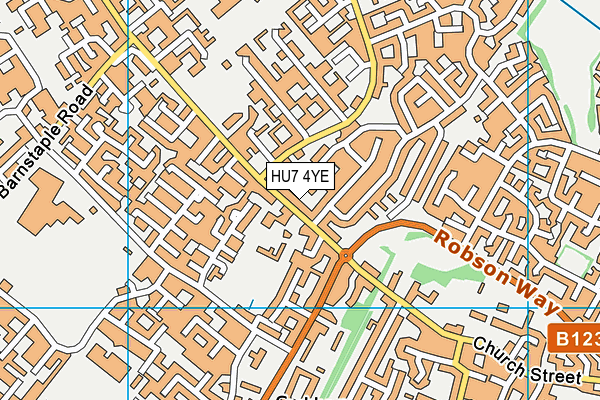 HU7 4YE map - OS VectorMap District (Ordnance Survey)