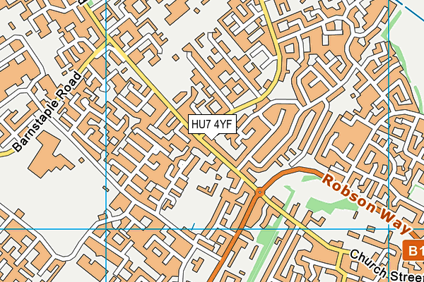 HU7 4YF map - OS VectorMap District (Ordnance Survey)
