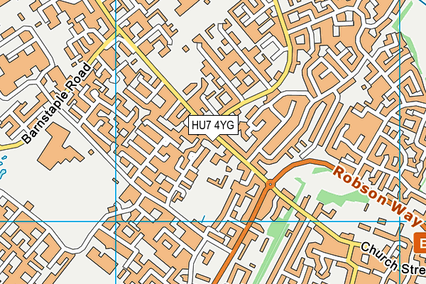 HU7 4YG map - OS VectorMap District (Ordnance Survey)