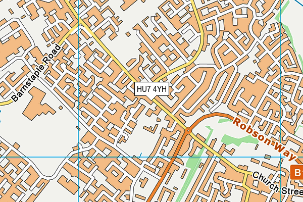 HU7 4YH map - OS VectorMap District (Ordnance Survey)