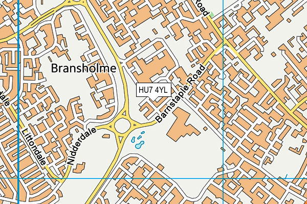 HU7 4YL map - OS VectorMap District (Ordnance Survey)
