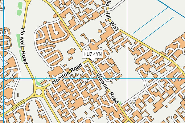 HU7 4YN map - OS VectorMap District (Ordnance Survey)