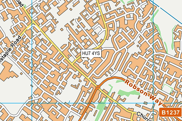 HU7 4YS map - OS VectorMap District (Ordnance Survey)